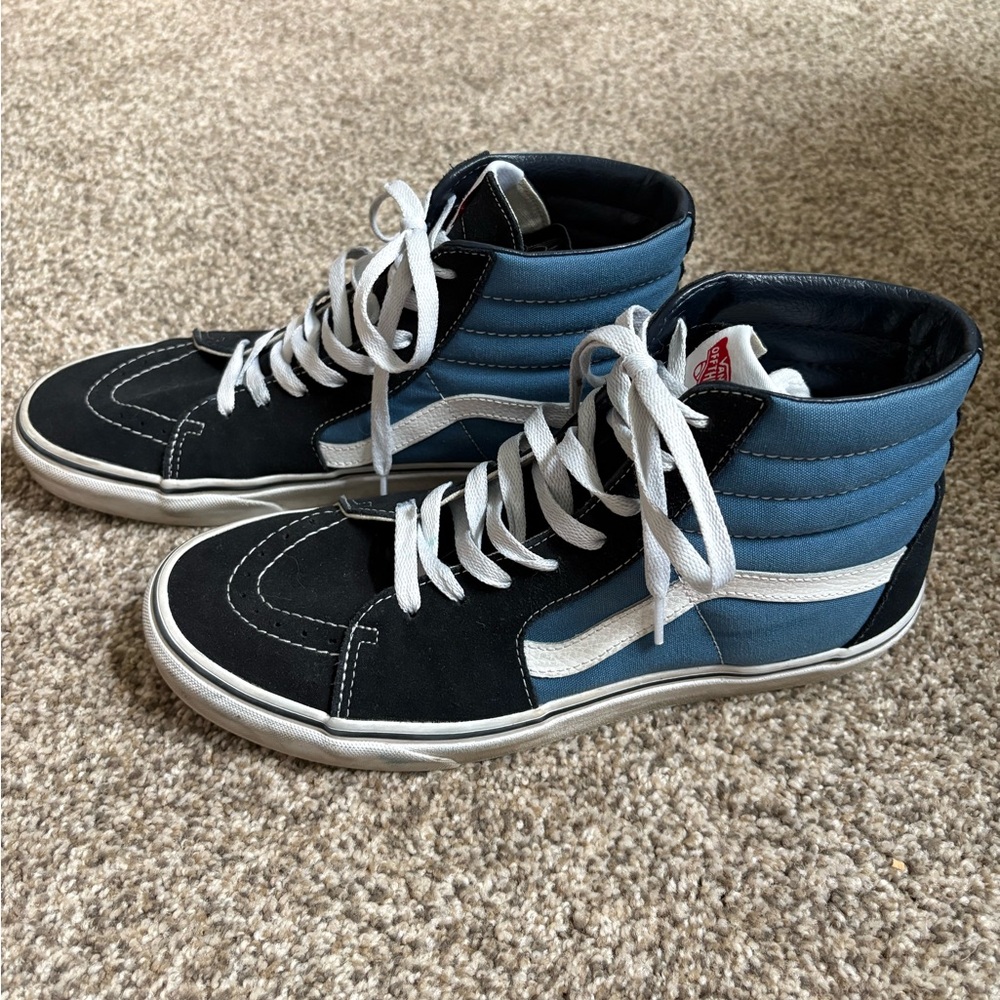 Vans Sk8-Hi Navy and Blue Retro High-Top Sneakers Mens size 10